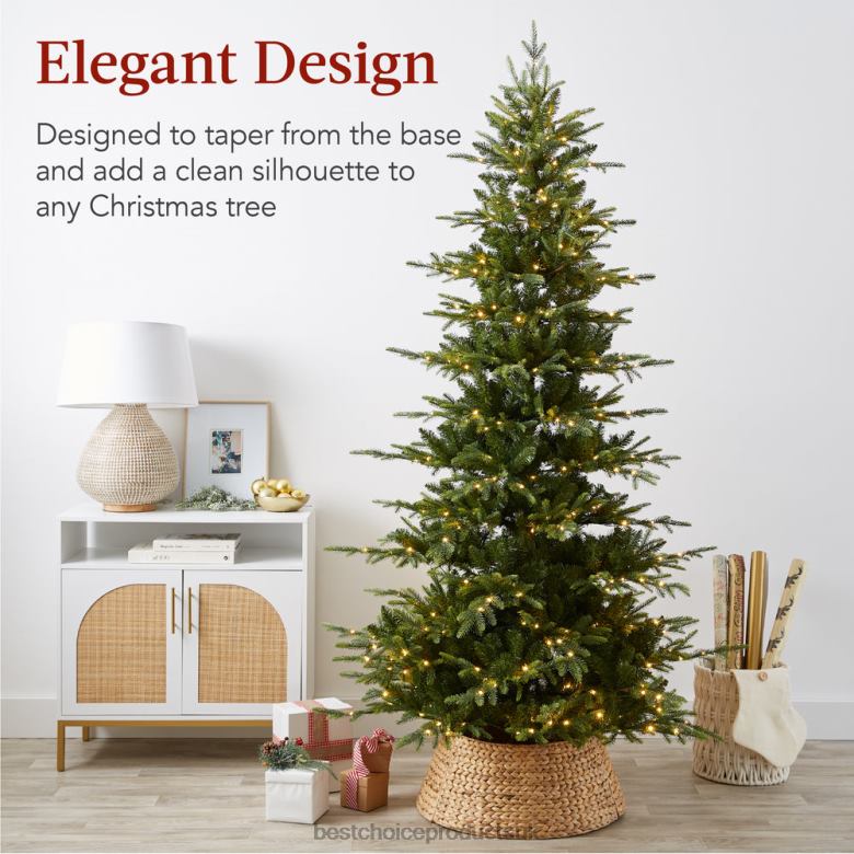 Seasonal Best Choice ProductsWoven Hyacinth Christmas Holiday Tree Collar N62R84 Natural