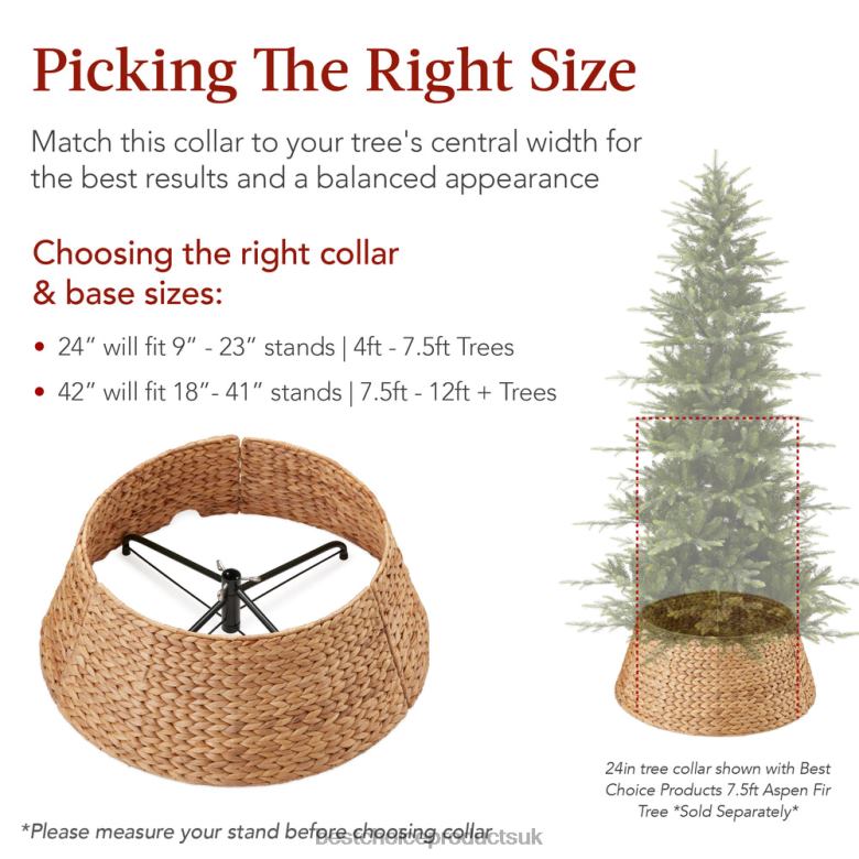 Seasonal Best Choice ProductsWoven Hyacinth Christmas Holiday Tree Collar N62R84 Natural