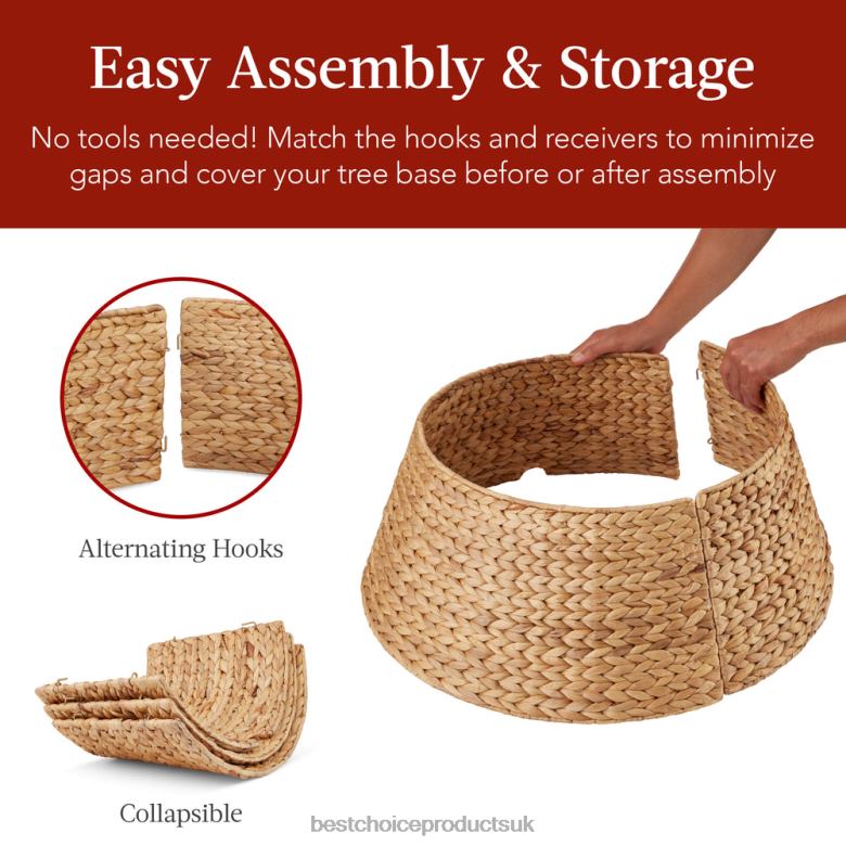 Seasonal Best Choice ProductsWoven Hyacinth Christmas Holiday Tree Collar N62R84 Natural