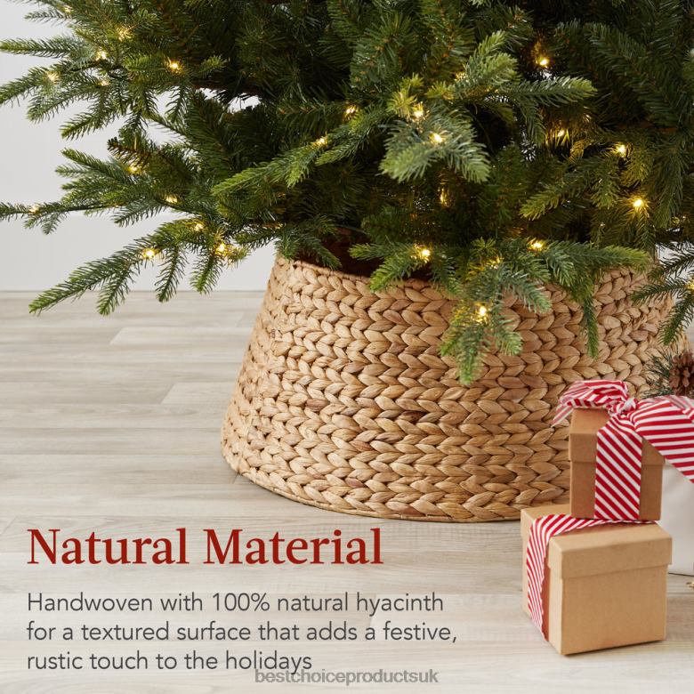 Seasonal Best Choice ProductsWoven Hyacinth Christmas Holiday Tree Collar N62R84 Natural