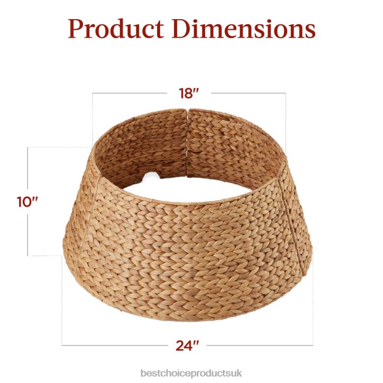 Seasonal Best Choice ProductsWoven Hyacinth Christmas Holiday Tree Collar N62R84 Natural