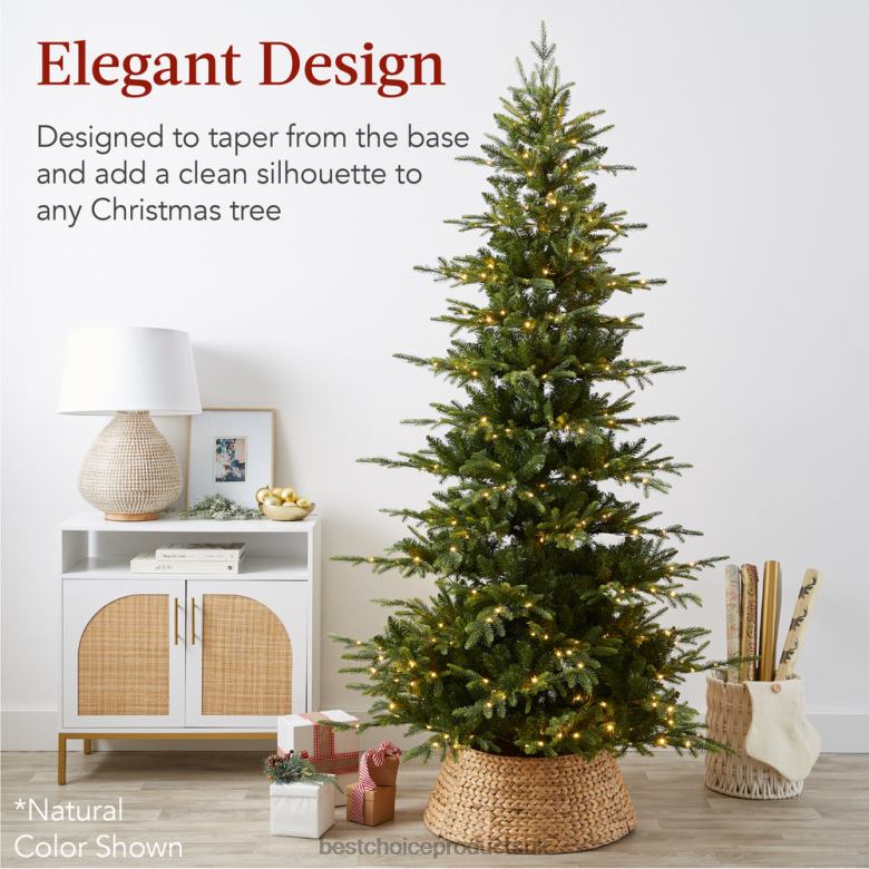 Seasonal Best Choice ProductsWoven Hyacinth Christmas Holiday Tree Collar N62R85 Tobacco