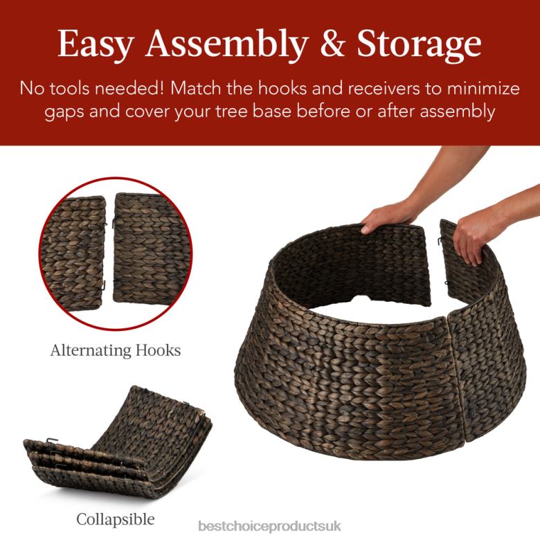 Seasonal Best Choice ProductsWoven Hyacinth Christmas Holiday Tree Collar N62R85 Tobacco