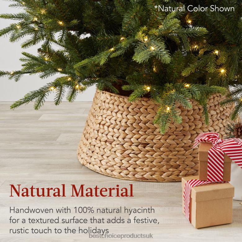 Seasonal Best Choice ProductsWoven Hyacinth Christmas Holiday Tree Collar N62R85 Tobacco