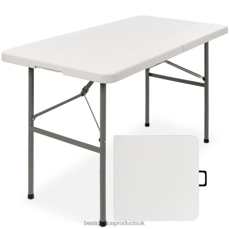 Seasonal Best Choice ProductsPortable Folding Plastic Dining Table w/ Handle, Lock N62R226 White