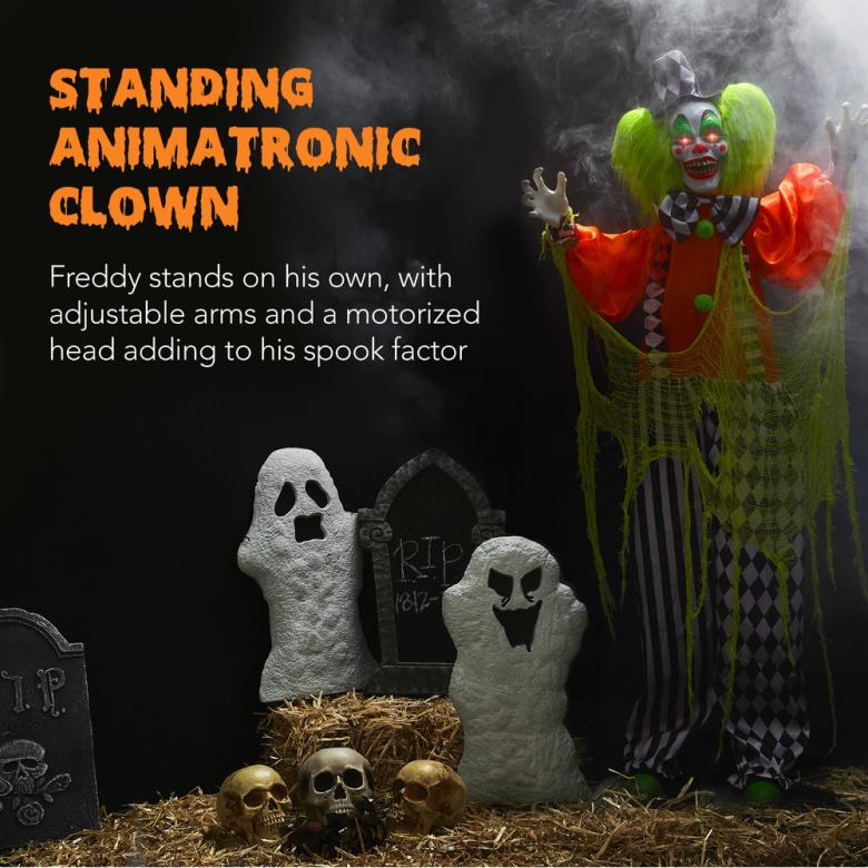 Seasonal Best Choice ProductsFunhouse Freddy The Motion Activated Animatronic Killer Clown Halloween Prop N62R225 Multi