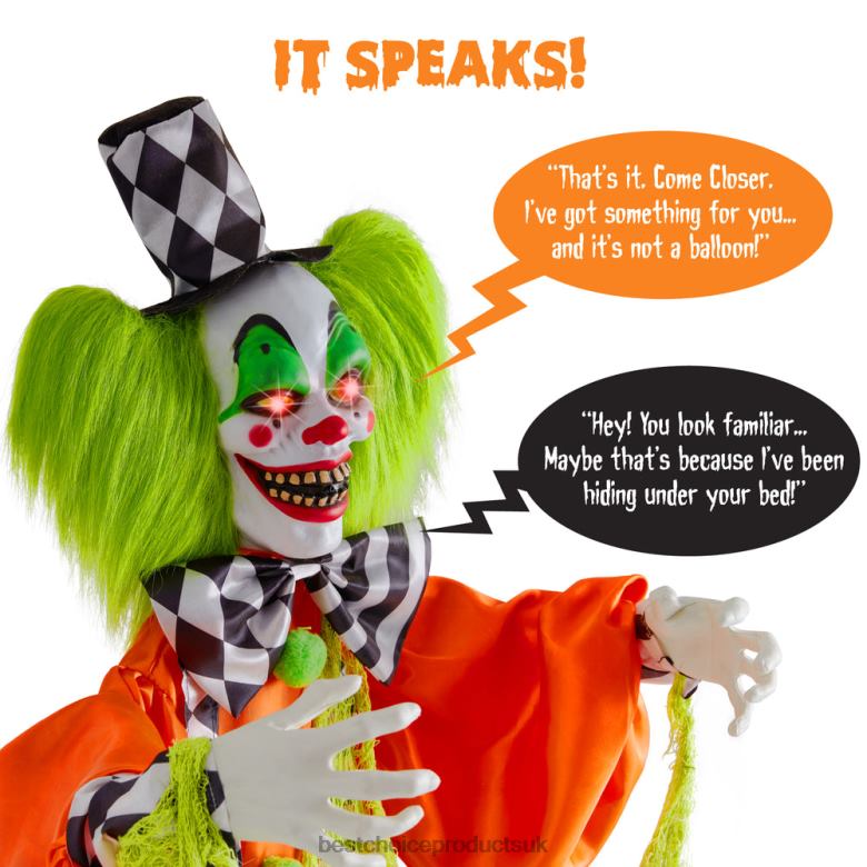 Seasonal Best Choice ProductsFunhouse Freddy The Motion Activated Animatronic Killer Clown Halloween Prop N62R225 Multi