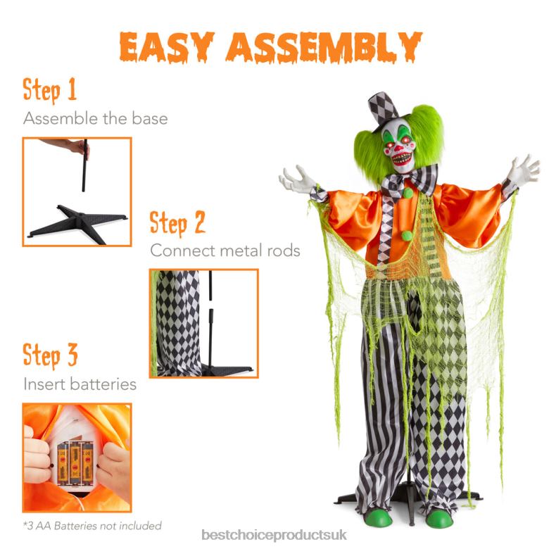 Seasonal Best Choice ProductsFunhouse Freddy The Motion Activated Animatronic Killer Clown Halloween Prop N62R225 Multi