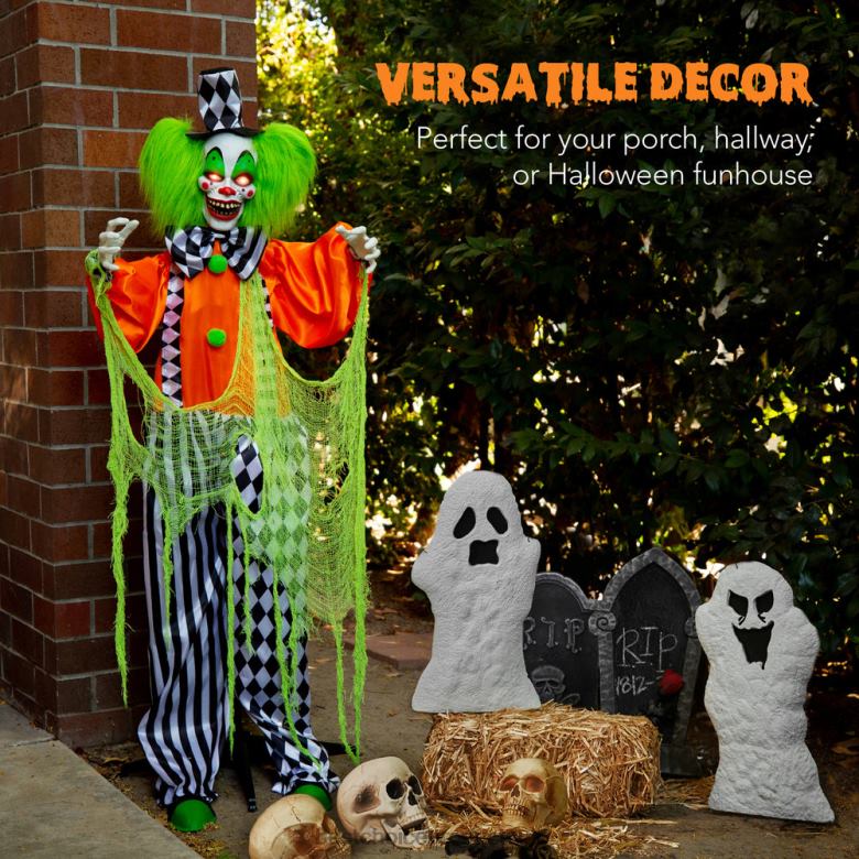 Seasonal Best Choice ProductsFunhouse Freddy The Motion Activated Animatronic Killer Clown Halloween Prop N62R225 Multi