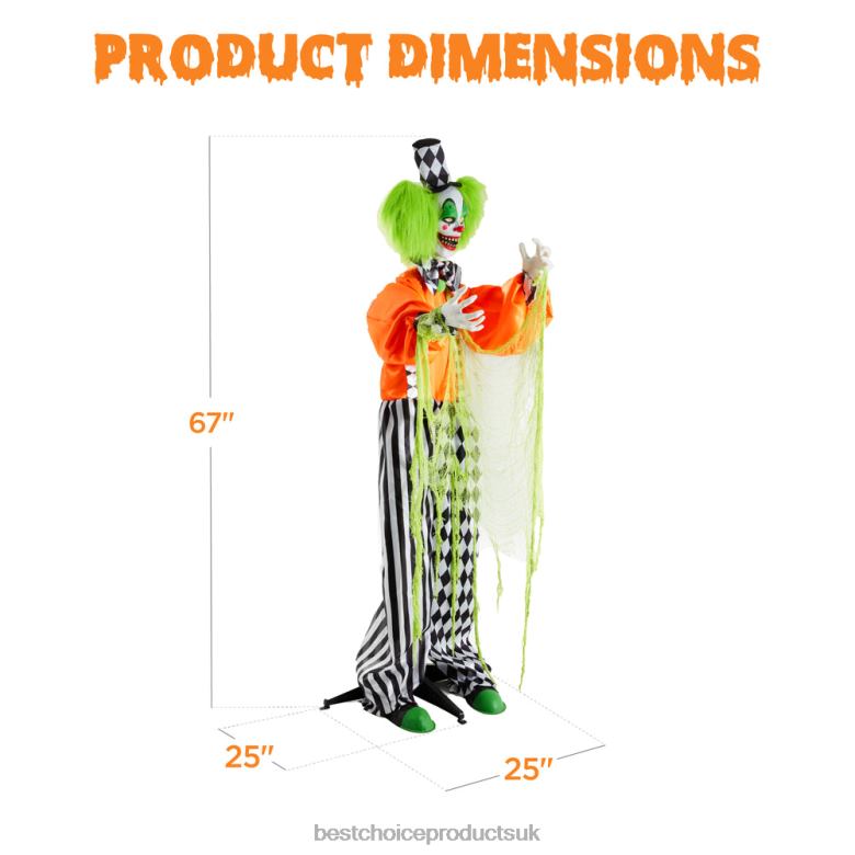 Seasonal Best Choice ProductsFunhouse Freddy The Motion Activated Animatronic Killer Clown Halloween Prop N62R225 Multi