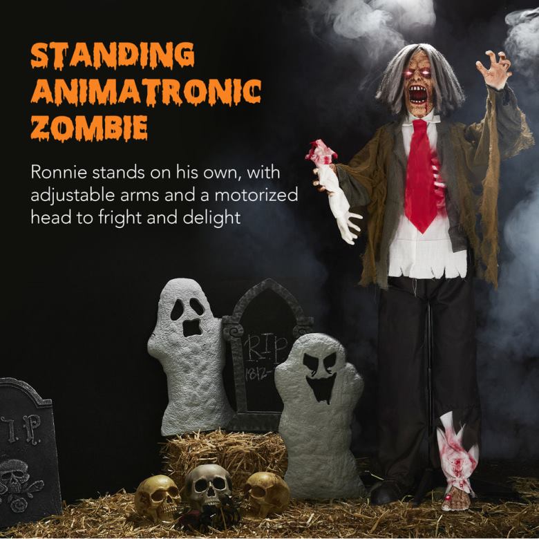 Seasonal Best Choice ProductsRotten Ronnie Standing Animatronic Zombie Halloween Prop N62R224 Multi