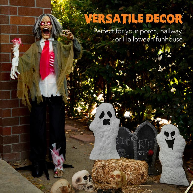 Seasonal Best Choice ProductsRotten Ronnie Standing Animatronic Zombie Halloween Prop N62R224 Multi