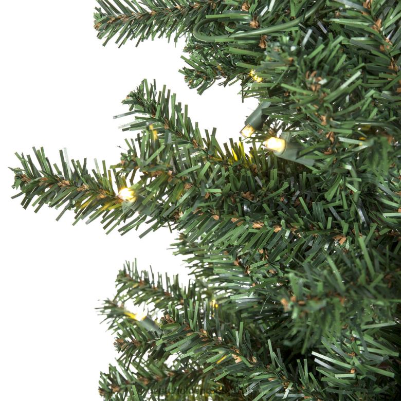 Seasonal Best Choice ProductsPre-Lit Artificial Alpine Slim Pencil Christmas Tree w/ LED Lights, Stand N62R148 Beauty