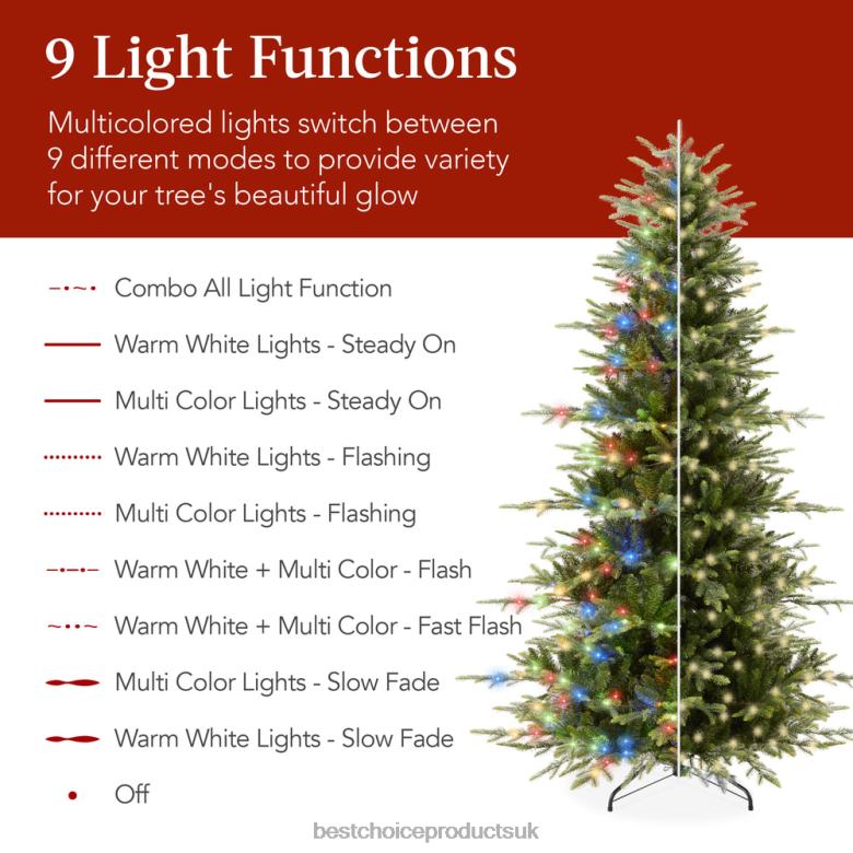 Seasonal Best Choice ProductsPre-Lit Artificial Aspen Noble Fir Christmas Tree N62R48 Metal Stand