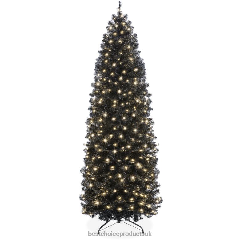 Seasonal Best Choice ProductsPre-Lit Black Artificial Pencil Holiday Tree N62R160 Beauty