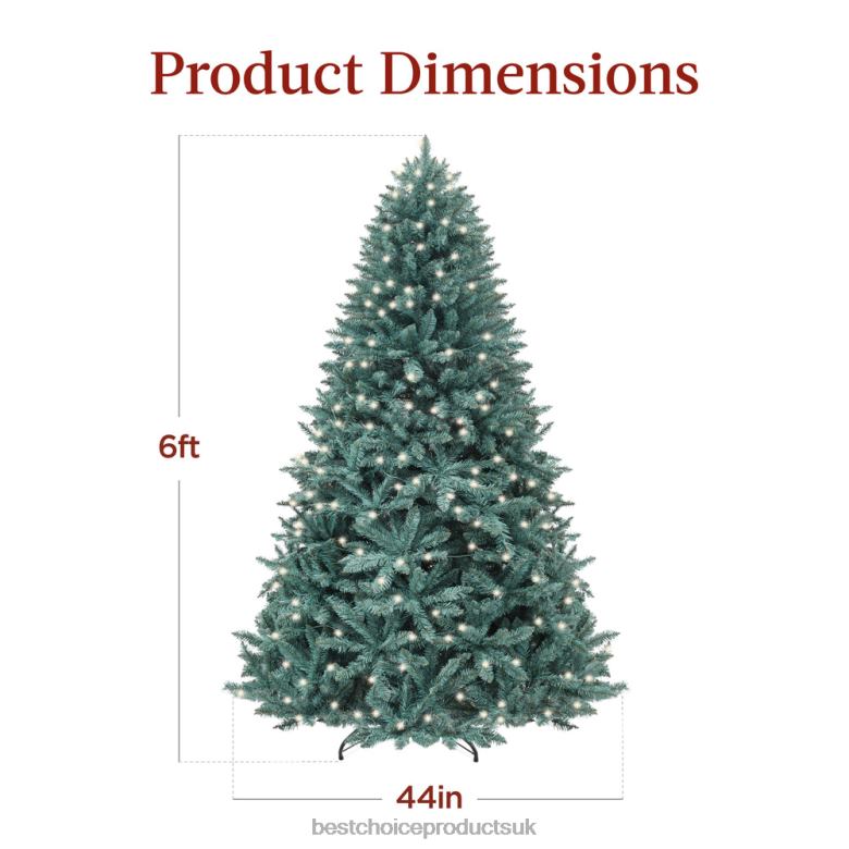 Seasonal Best Choice ProductsPre-Lit Blue Spruce Christmas Tree w/ Foldable Base, Incandescent Lights N62R51 Beauty