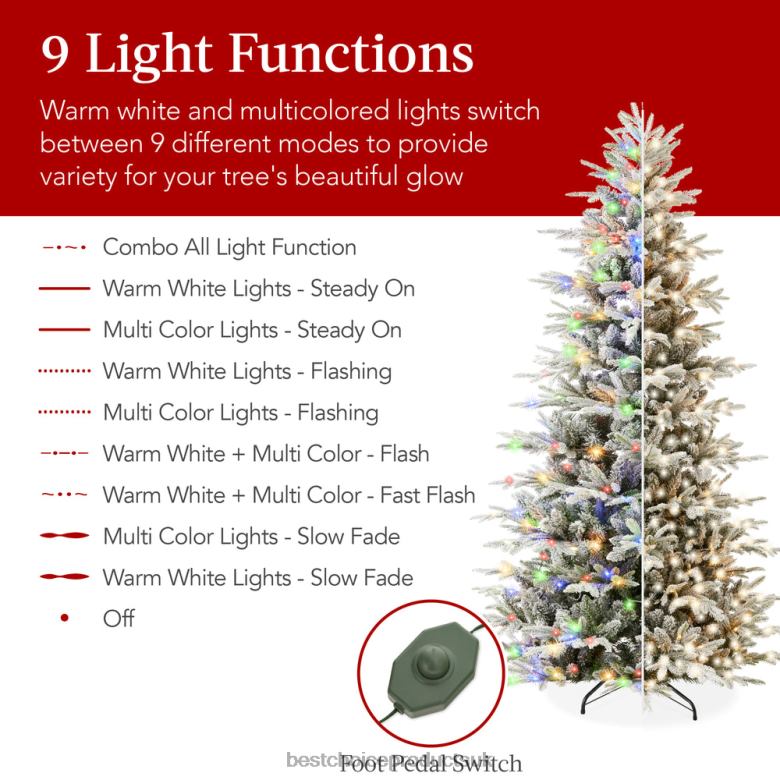 Seasonal Best Choice ProductsPre-Lit Flocked Artificial Aspen Noble Fir Christmas Tree N62R59 Metal Stand
