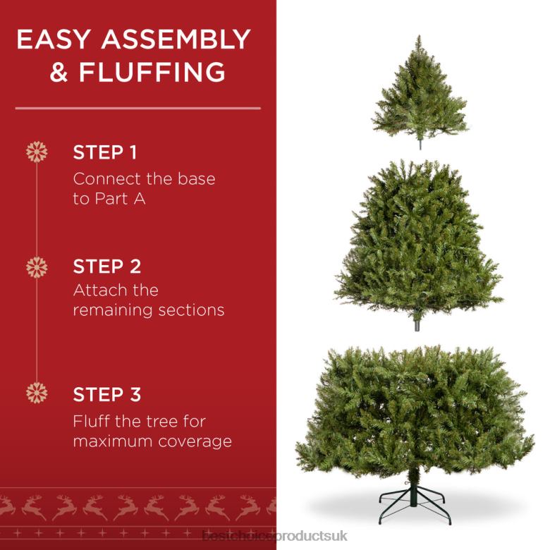 Seasonal Best Choice ProductsPre-Lit Hinged Douglas Artificial Christmas Tree N62R80 Stand