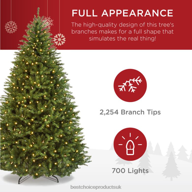 Seasonal Best Choice ProductsPre-Lit Hinged Douglas Artificial Christmas Tree N62R81 Stand