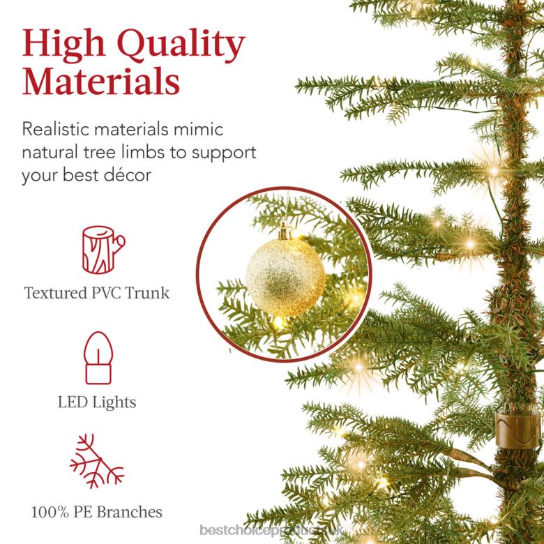 Seasonal Best Choice ProductsPre-Lit Sparse Christmas Tree w/ 2-in-1 LED Lights, Cordless Connection N62R87 Beauty