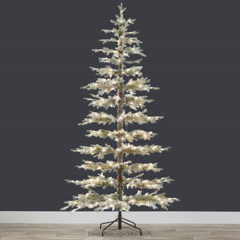 Seasonal Best Choice ProductsPre-Lit Sparse Flocked Christmas Tree w/ 2-in-1 LEDs, Cordless Connection N62R90 Beauty
