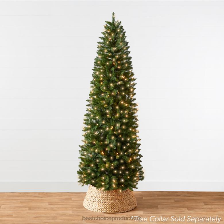 Seasonal Best Choice ProductsPre-Lit Spruce Pencil Christmas Tree w/ Incandescent Lights N62R208 Beauty