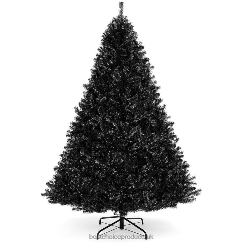 Seasonal Best Choice ProductsArtificial Black Christmas Tree w/ Easy Assembly, Foldable Metal Stand N62R115 Beauty