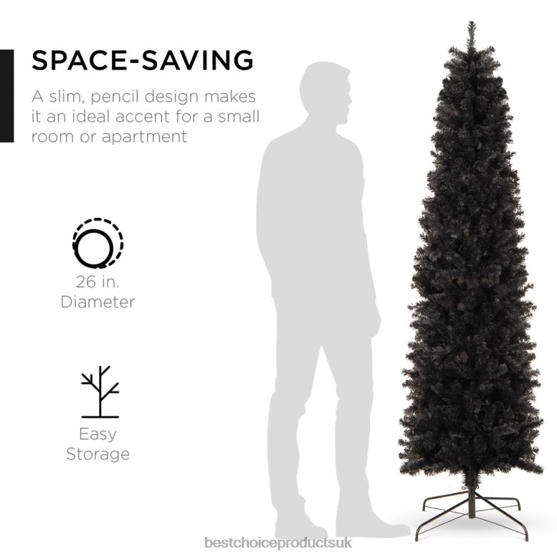 Seasonal Best Choice ProductsBlack Artificial Pencil Holiday Christmas Tree N62R189 Beauty