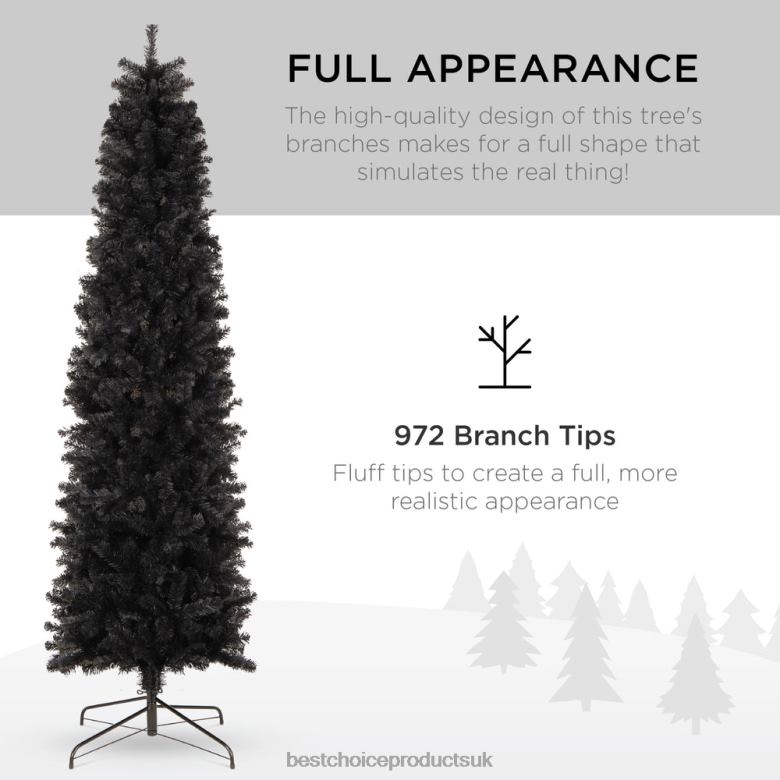 Seasonal Best Choice ProductsBlack Artificial Pencil Holiday Christmas Tree N62R189 Beauty