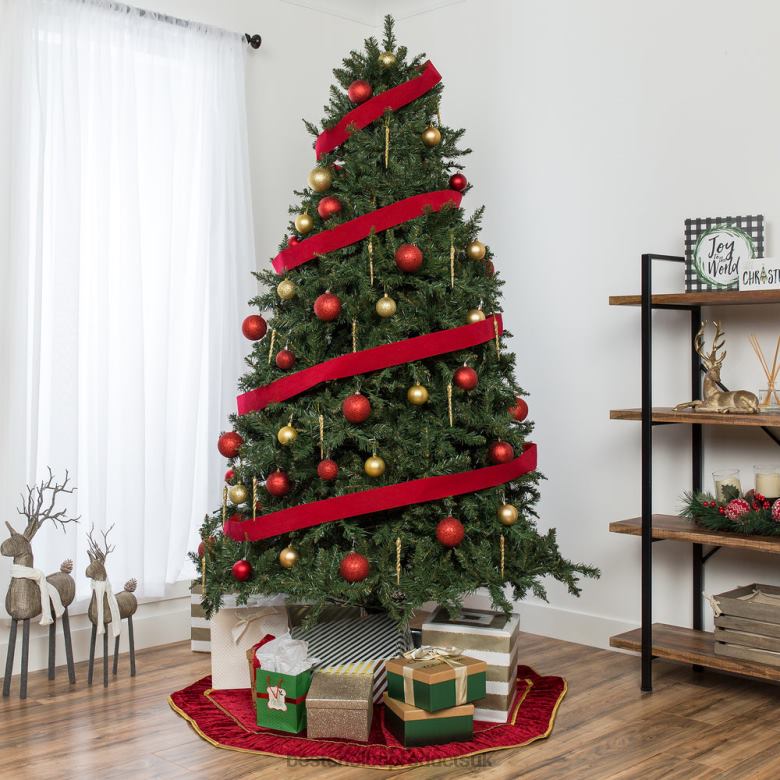 Seasonal Best Choice ProductsHinged Douglas Full Fir Artificial Christmas Tree N62R246 Metal Stand