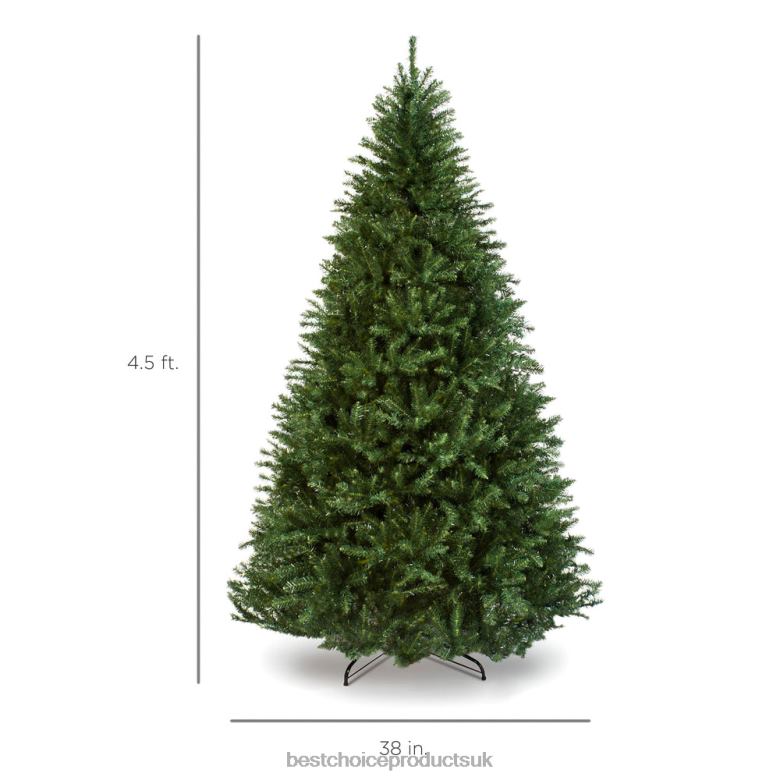 Seasonal Best Choice ProductsHinged Douglas Full Fir Artificial Christmas Tree N62R246 Metal Stand