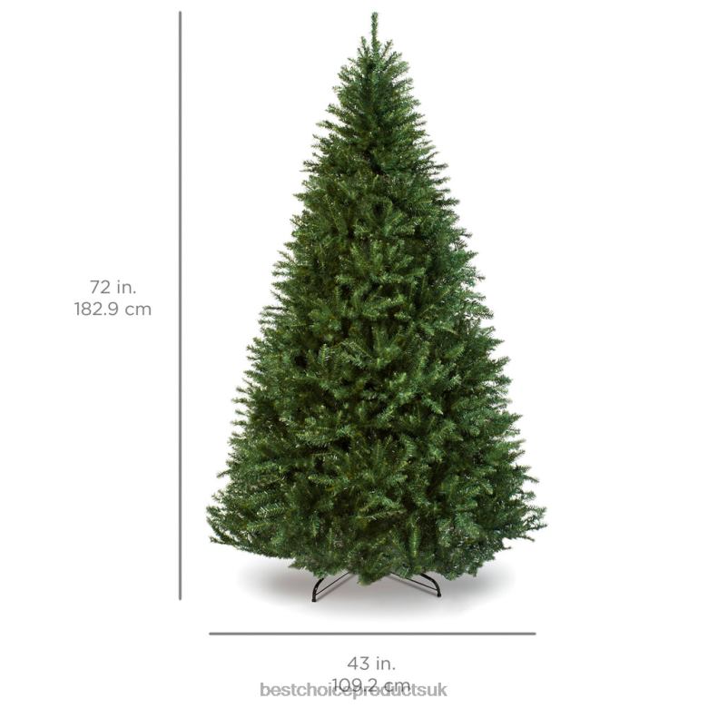 Seasonal Best Choice ProductsHinged Douglas Full Fir Artificial Christmas Tree N62R247 Metal Stand