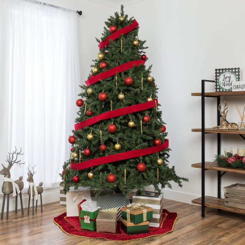 Seasonal Best Choice ProductsHinged Douglas Full Fir Artificial Christmas Tree N62R248 Metal Stand