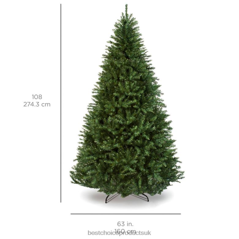 Seasonal Best Choice ProductsHinged Douglas Full Fir Artificial Christmas Tree N62R249 Metal Stand