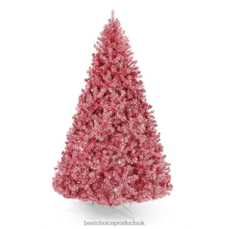 Seasonal Best Choice ProductsPink Artificial Tinsel Christmas Tree w/ Foldable Stand N62R178 Beauty