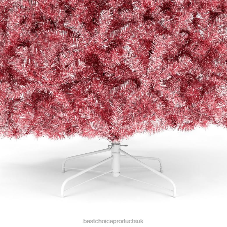 Seasonal Best Choice ProductsPink Artificial Tinsel Christmas Tree w/ Foldable Stand N62R178 Beauty