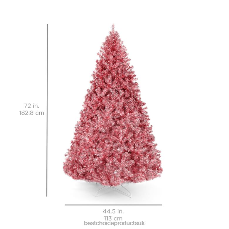 Seasonal Best Choice ProductsPink Artificial Tinsel Christmas Tree w/ Foldable Stand N62R178 Beauty