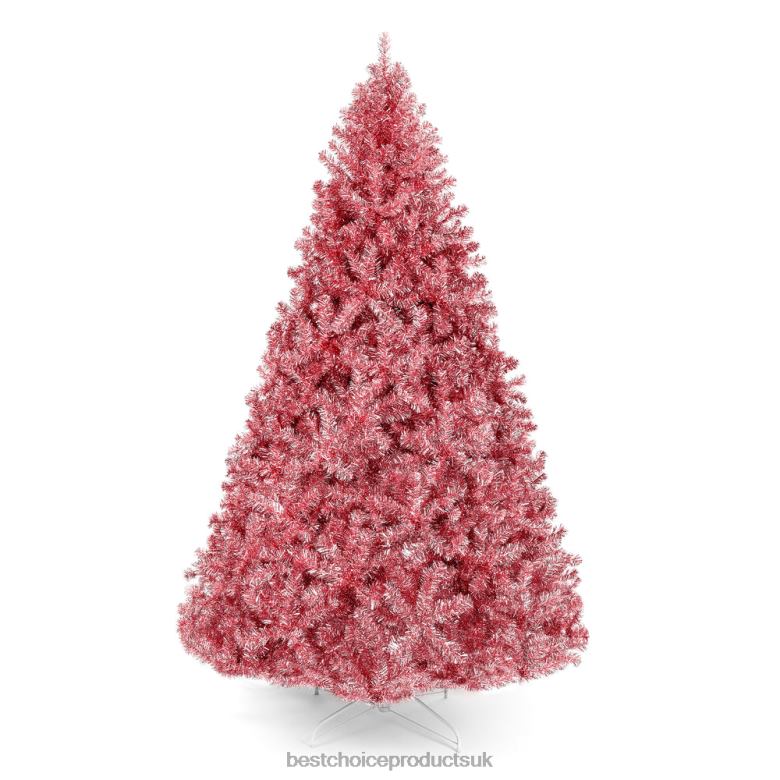 Seasonal Best Choice ProductsPink Artificial Tinsel Christmas Tree w/ Foldable Stand N62R179 Beauty