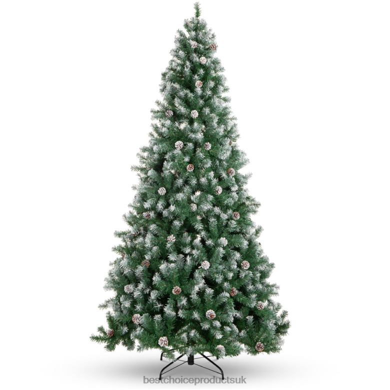 Seasonal Best Choice ProductsPre-Decorated Christmas Tree w/ Pine Cones, Flocked Branch Tips N62R103 Beauty