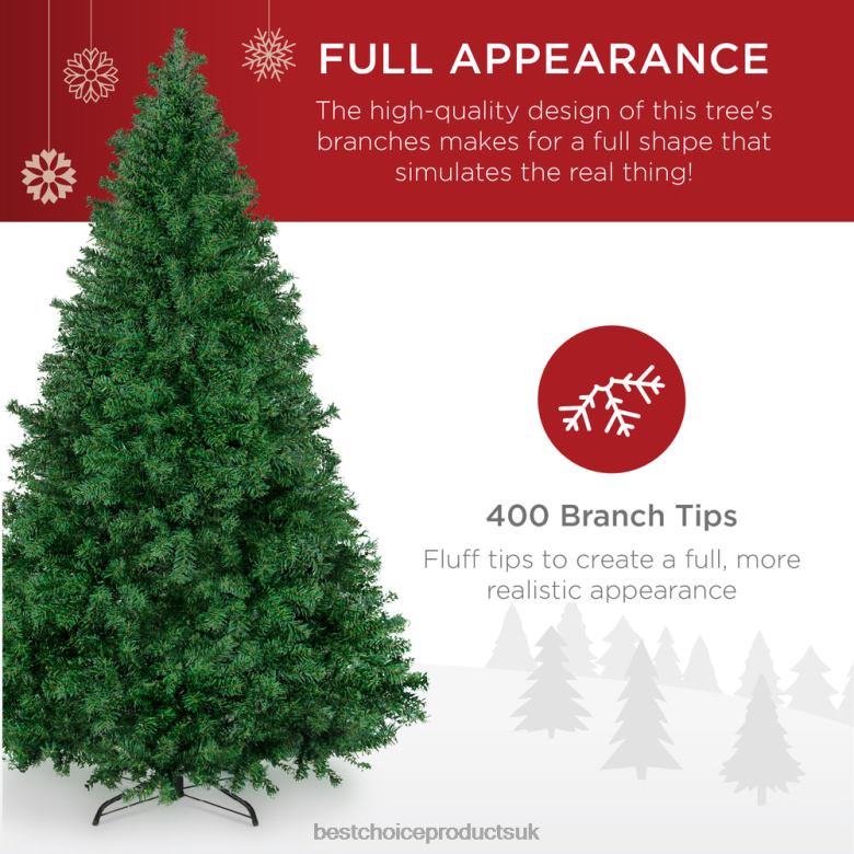 Seasonal Best Choice ProductsPremium Artificial Pine Christmas Tree w/ Foldable Metal Base N62R132 Beauty