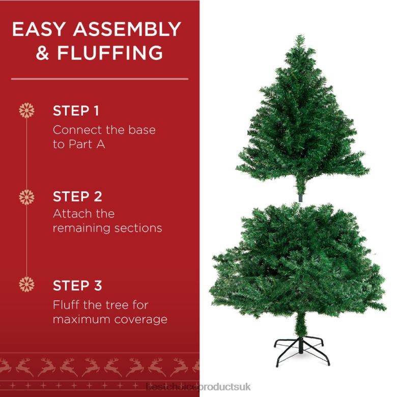 Seasonal Best Choice ProductsPremium Artificial Pine Christmas Tree w/ Foldable Metal Base N62R132 Beauty