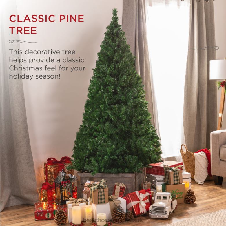 Seasonal Best Choice ProductsPremium Artificial Pine Christmas Tree w/ Foldable Metal Base N62R133 Beauty