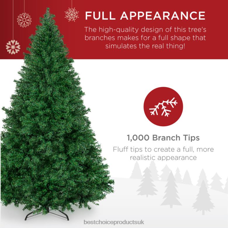 Seasonal Best Choice ProductsPremium Artificial Pine Christmas Tree w/ Foldable Metal Base N62R133 Beauty