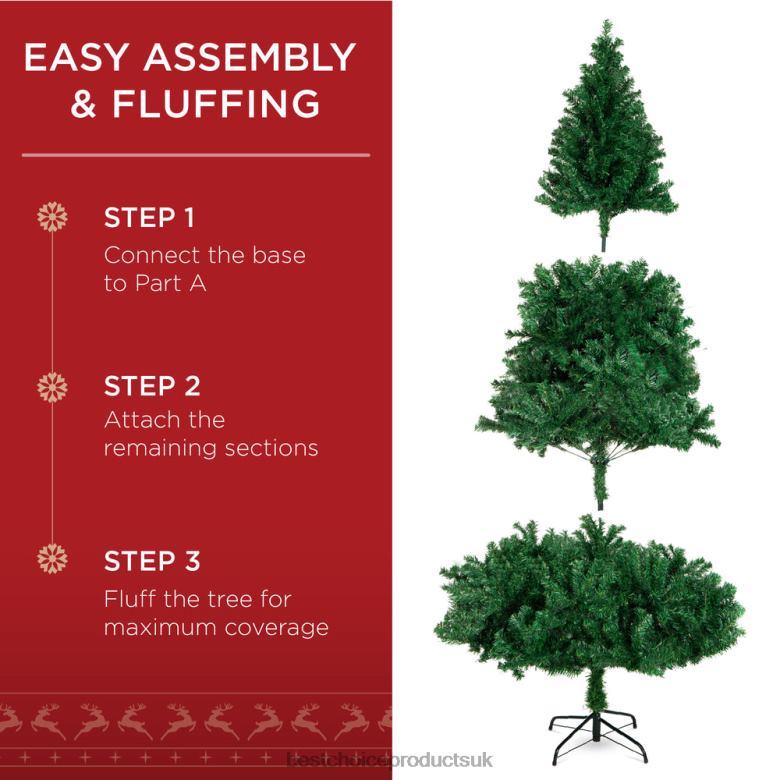 Seasonal Best Choice ProductsPremium Artificial Pine Christmas Tree w/ Foldable Metal Base N62R134 Beauty