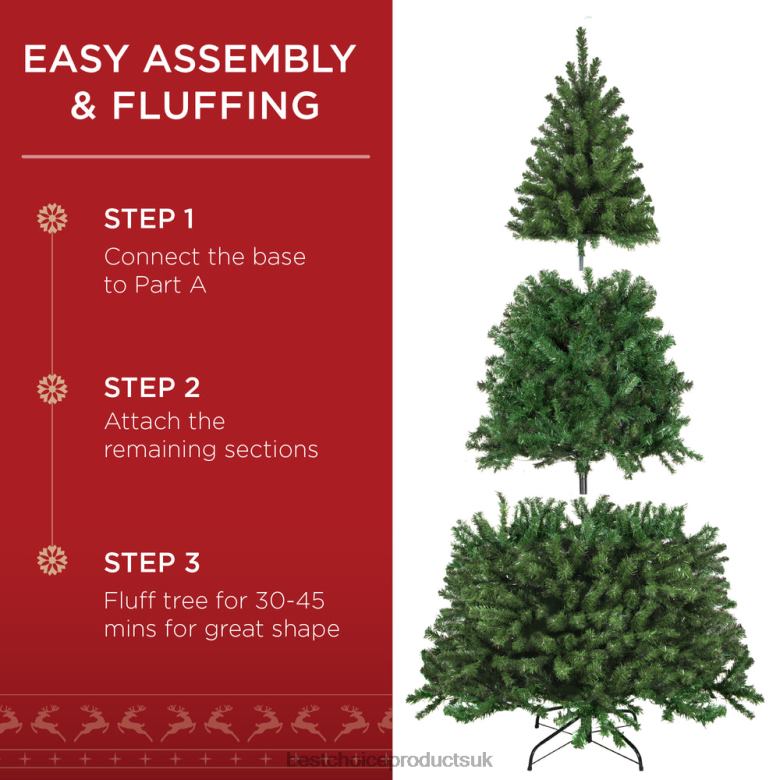 Seasonal Best Choice ProductsPremium Artificial Spruce Christmas Tree w/ Foldable Metal Base N62R34 Beauty