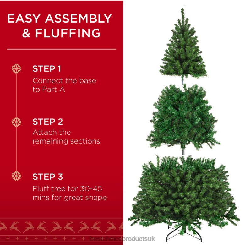 Seasonal Best Choice ProductsPremium Artificial Spruce Christmas Tree w/ Foldable Metal Base N62R36 Beauty