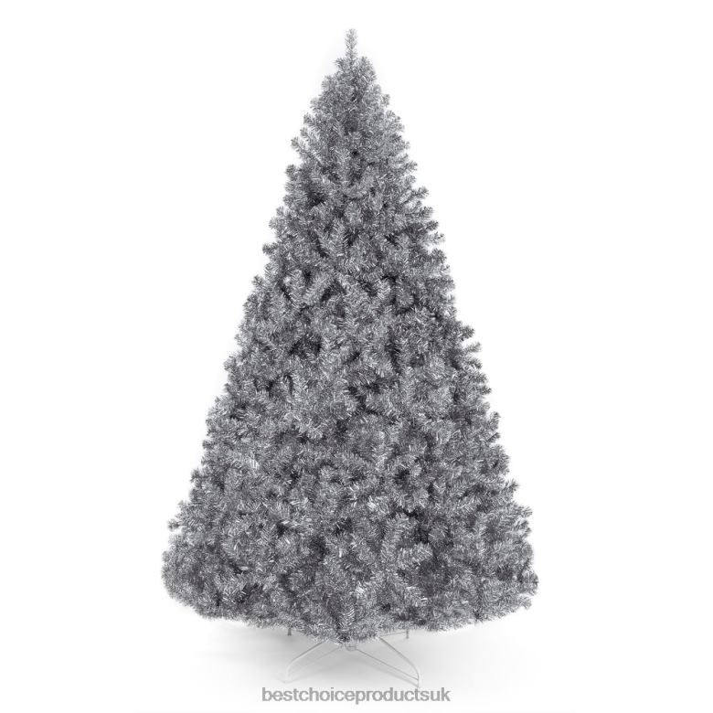 Seasonal Best Choice ProductsSilver Artificial Tinsel Christmas Tree w/ Foldable Stand N62R177 Beauty