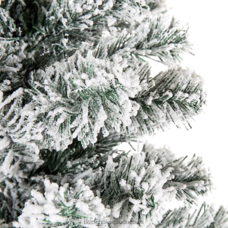 Seasonal Best Choice ProductsSnow Flocked Artificial Pencil Christmas Tree N62R195 Stand