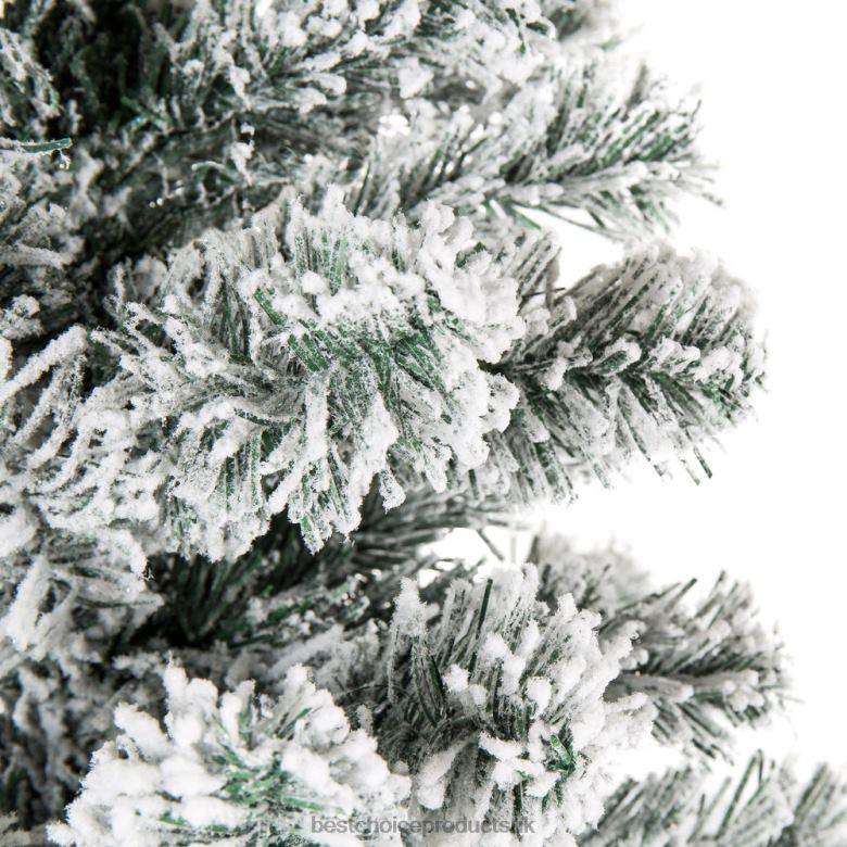 Seasonal Best Choice ProductsSnow Flocked Artificial Pencil Christmas Tree N62R197 Stand