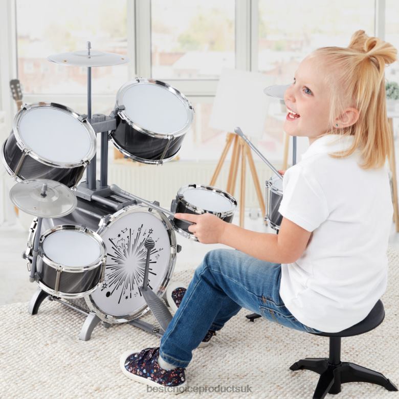Toy & Game | Best Choice Products18-Piece Kids Beginner Drum Kit, Musical Instrument Toy Set w/ LED Lights N62R563 Black